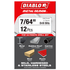 Diablo DMD764JB 7/64" Metal Demon™ Drill Bit for Mild, Hardened and Stainless Steels