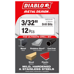 Diablo DMD332JB 3/32" Metal Demon™ Drill Bit for Mild, Hardened and Stainless Steels