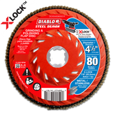 Diablo DCX045080X03F 4-1/2" 80-Grit X-LOCK Steel Demon™ Flap Discs for Metal (3-Pack)