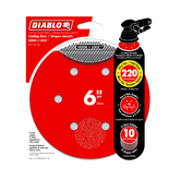 Diablo DCD060220H10G 6" 220-Grit Hook & Lock™ ROS Sanding Discs (10-Pack)