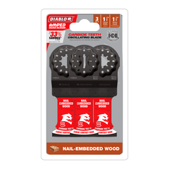 Diablo DOS125CW3 1-1/4" Diablo AMPED™ Demo Demon™ Starlock Carbide Teeth Oscillating Blades for Nail-Embedded Wood (3-Pack)
