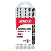 Diablo DMAMM1190-S5 5 pc Multi-Material Carbide-Tipped Hammer Drill Bit Set (5-Piece)