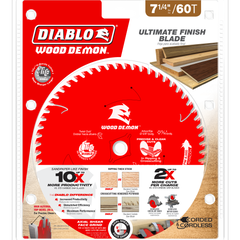 Diablo D0760UXA 7-¼ 60-Teeth Wood Demon™ Ultimate Finish Carbide Saw Blade for Wood