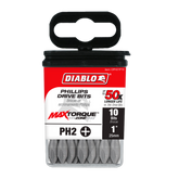 Diablo DPH21P10 1" #2 Phillips Drive Bits (10-Pack)