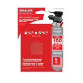 Diablo DCS045100S06G 4-1/2" x 5-1/2" 100-Grit Palm Sander 1/4 Sanding Sheets (6-Pack)