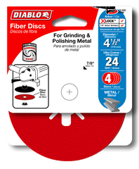 Diablo DCF045024S04G 4-1/2" 24-Grit Fiber Discs for Metal (4-Pack)