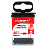 Diablo DPH21P25 1" #2 Phillips Drive Bits (25-Pack)