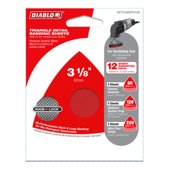 Diablo DCT334ASTH12G 3-3/4" Oscillating Triangle Detail Sanding Sheet Set