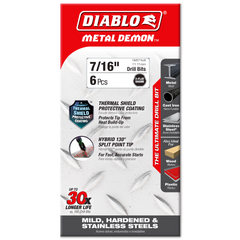 Diablo DMD716JB 7/16" Metal Demon™ Drill Bits for Mild, Hardened and Stainless Steels (2-Pack)