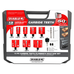 Diablo DHS13SPLCT 13 pc Carbide Teeth Hole Saw Set for Plumbers
