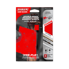 Diablo DWS045CORF03G Diablo Sand Demon™ 4-1/2" x 5-1/2" Coarse Grit Double-Sided Reusable Hand Sanding Sheet (3-Pieces)