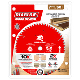Diablo D0760UX 7-¼ 60-Teeth Wood Demon™ Ultimate Finish Carbide Saw Blade for Wood