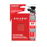 Diablo DCS045040S06G 4-1/2" x 5-1/2" 40-Grit Palm Sander 1/4 Sanding Sheets (6-Pack)
