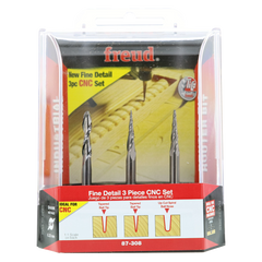 Freud 87-308 3-Piece CNC Fine Detail Router Bit Set