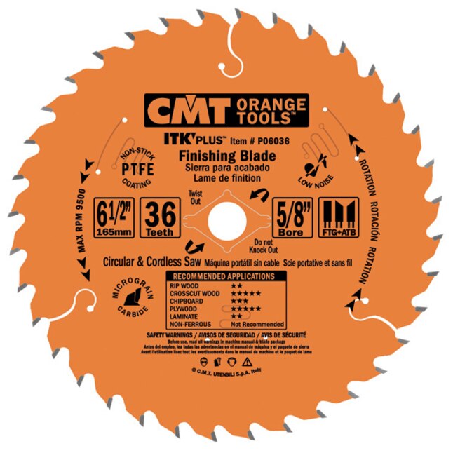 CMT P06036 ITK-PLUS® FINISH 6-1/2”x0.067”x0.039”x5/8”<> T=36 ATB+SHEAR