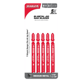 Diablo DJT121AF5 3-5/8" 21TPI Bi-Metal Jig Saw Blades for Medium Metal (5-Pack)