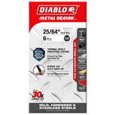 Diablo DMD2564JB 25/64" Metal Demon™ Drill Bits for Mild, Hardened and Stainless Steels