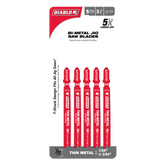 Diablo DJT121GF5 3-5/8" 30TPI Bi-Metal Jig Saw Blades for Thin Metal (5-Pack)