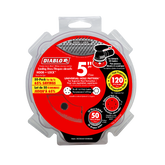 Diablo DCD050120H50G 5" 120-Grit Hook & Lock™ ROS Sanding Discs (50-Pack)