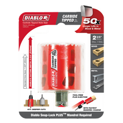 Diablo DHS2375CT 2-3/8" Carbide Teeth Hole Saw for Wood and Metal