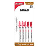 Diablo DJT101AOF5 3-1/4" 20TPI Bi-Metal Jig Saw Blades for Wood (5-Pack)