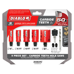 Diablo DHS09SGPCT 9 pc General Purpose Carbide Teeth Hole Saw Set