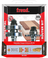 Freud 99-036 1-3/4" (Dia.) Adjustable Tongue & Groove Bit Set