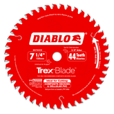 Diablo D0744CD 7-1/4" x 44-Teeth TrexBlade™ Saw Blade for Composites and Plastic