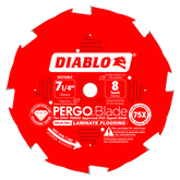 Diablo D0708LF 7-1/4" x 8-Teeth PERGO®Blade Saw Blade for Laminate and Wood Flooring
