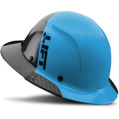 LIFT Safety HDF50C-24CC DAX Fifty 50 Carbon Fiber Full Brim Hard Hat - Ratchet Suspension - Cyan