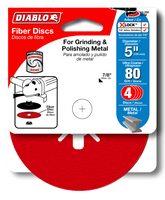 Diablo DCF050080S04G 5" 80-Grit Fiber Discs for Metal (4-Pack)