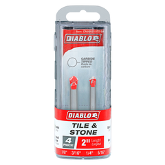 Diablo DMANS1070-S4 4 pc Carbide-Tipped Drill Bit Set for Tile & Stone (4-Piece)