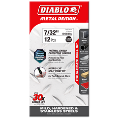 Diablo DMD732JB 7/32" Metal Demon™ Drill Bits for Mild, Hardened and Stainless Steels (2-Pack)