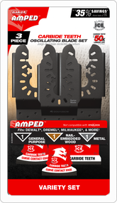 Diablo DOU3CVS AMPED™ Demo Demon™ & AMPED™ Steel Demon™ Universal Fit Carbide Oscillating Blade Set (3-pc)