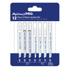 AvantiPRO PJU12BC AvantiPRO U-Shank Jig Saw Blade Set for Wood & Metal (12-pieces)