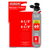 Diablo DCS045060S06G 4-1/2" x 5-1/2" 60-Grit Palm Sander 1/4 Sanding Sheets (6-Pack)