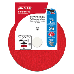 Diablo DCF070036S02G 7" 36-Grit Fiber Discs for Metal (2-Pack)