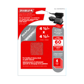 Diablo DCS045060P04G 4-1/2" x 4-1/2" 60-Grit StickFast™ Palm Sander 1/4 Sanding Sheets (4-Pack)