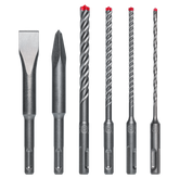 Diablo DMAPL9930-S6 6pc SDS-Plus Rebar Demon™ 4-Cutter Full Carbide Head Hammer Drill Bit & Chisel Set (6-Piece)