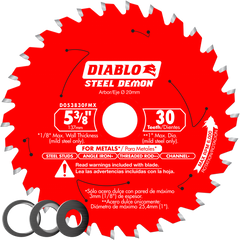 Diablo D053830FMX 5-3/8" x 30-Teeth Steel Demon™ Carbide Saw Blade for Medium Metal