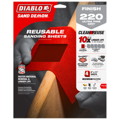 Diablo DND911180H05G 9" x 11" 180-Grit SandNET™ Reusable Sanding Sheets (5-Piece)