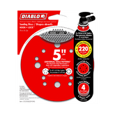 Diablo DCD050220H04G 5" 220-Grit Hook & Lock™ ROS Sanding Discs (4-Pack)