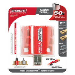 Diablo DHS2625CT 2-5/8" Carbide Teeth Hole Saw for Wood and Metal