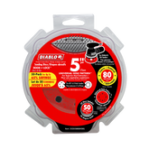 Diablo DCD050080H50G 5" 80 Grit (Coarse) ROS Hook & Lock™ Discs (50-Pack)