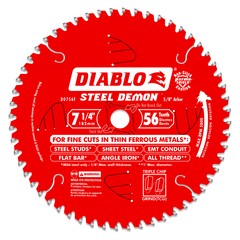 Diablo D0756F 7-1/4" x 56-Teeth Steel Demon™ Carbide Saw Blade for Thin Metal