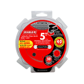 Diablo DCD050040H50G 5" 40-Grit Hook & Lock™ ROS Sanding Discs (50-Pack)