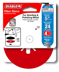 Diablo DCF050024S04G 5" 24-Grit Fiber Discs for Metal (4-Pack)