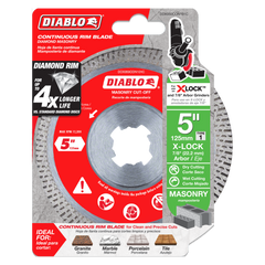 Diablo DDX050CON101C 5" X-LOCK Diamond Continuous Rim Masonry Cut-Off Disc