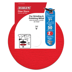 Diablo DCF070050S02G 7" 50-Grit Fiber Discs for Metal (2-Pack)