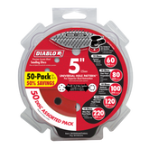 Diablo DCD050ASTH50G 5" Assorted Hook & Lock™ ROS Sanding Discs (50-Piece)